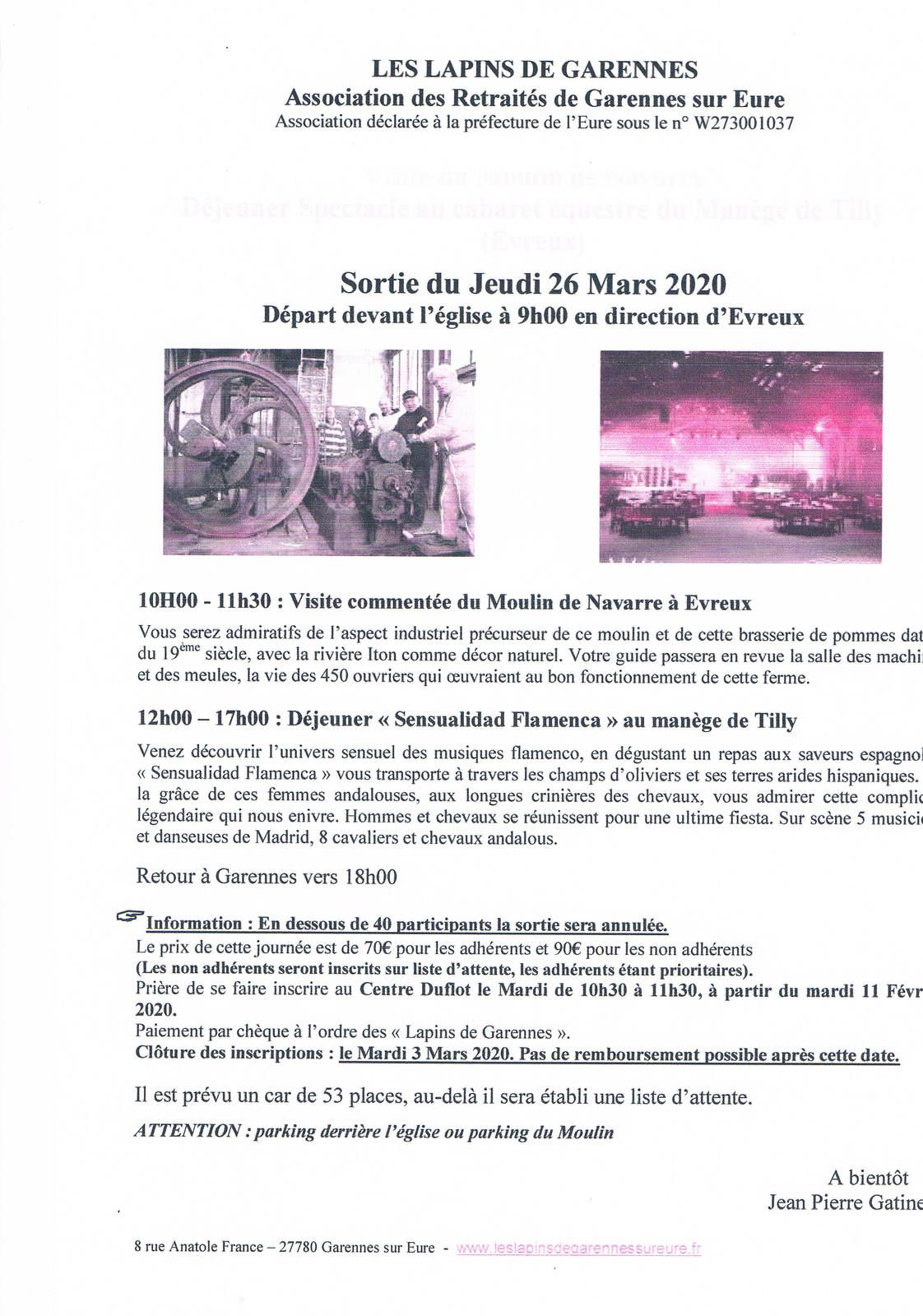 La sortie du jeudi 26 mars 2020