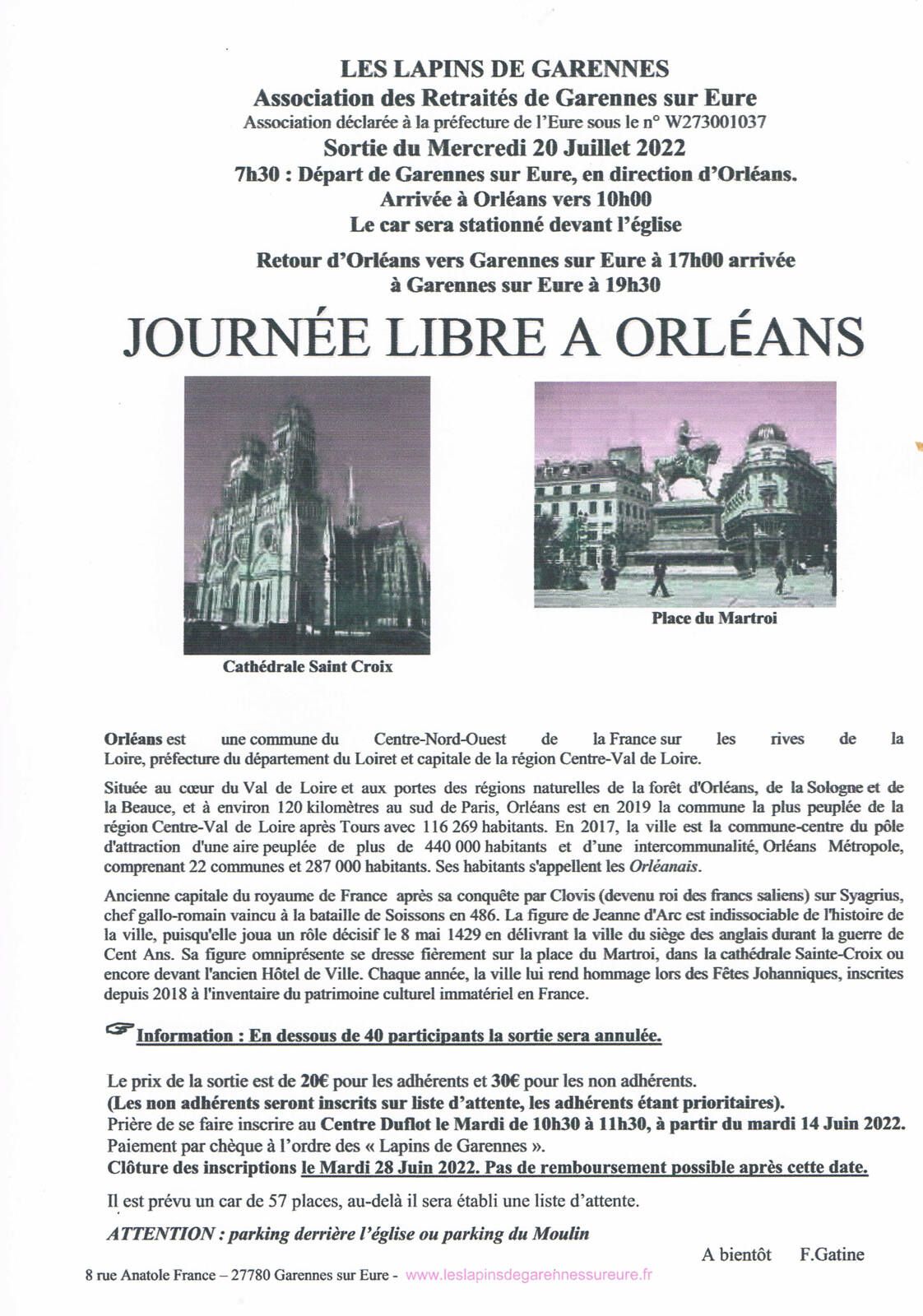 SORTIE A ORLEANS