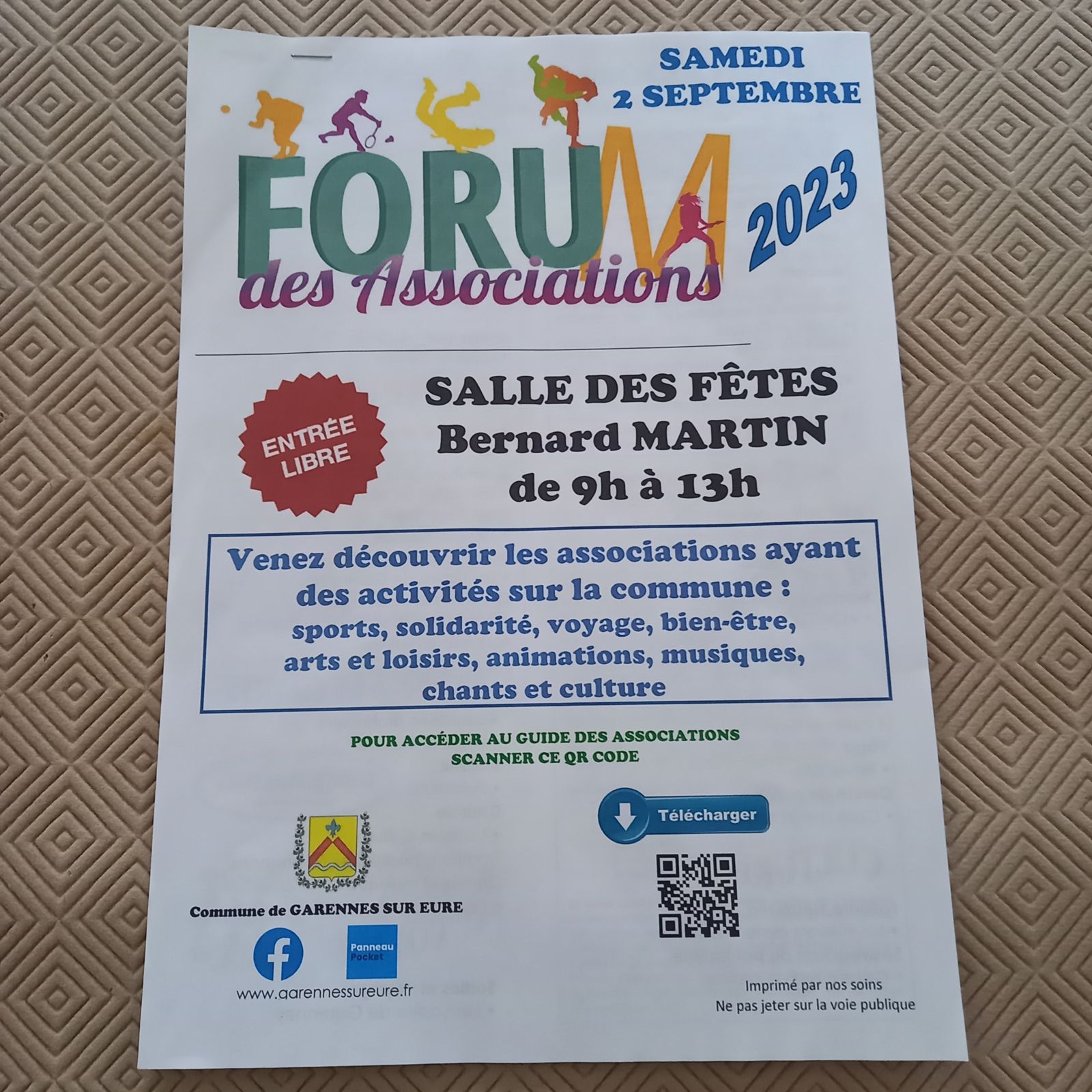 Le forum des associations à Garennes sur Eure : Samedi 2 septembre 2023