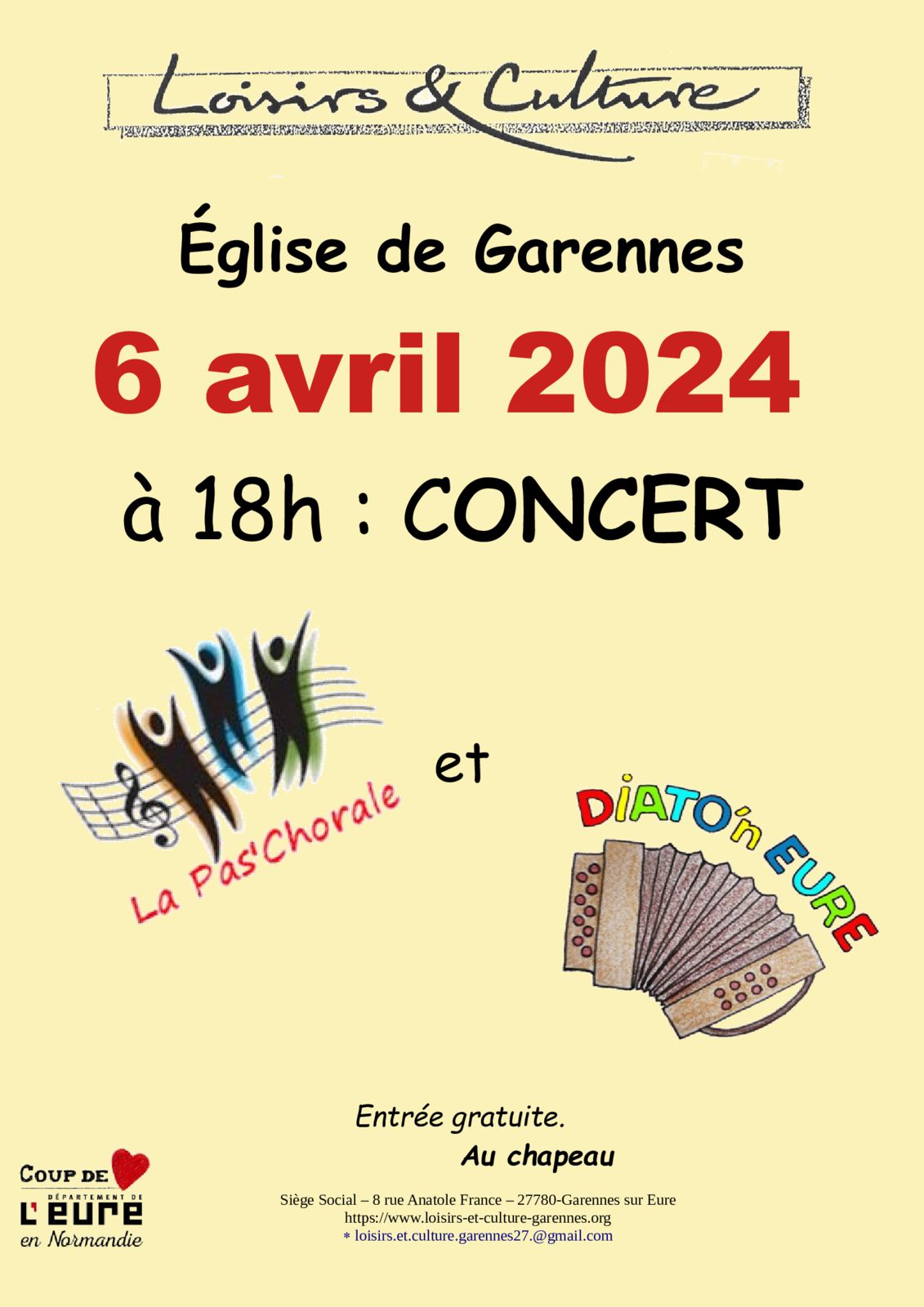 Samedi 6 avril 2024, à GARENNES SUR EURE