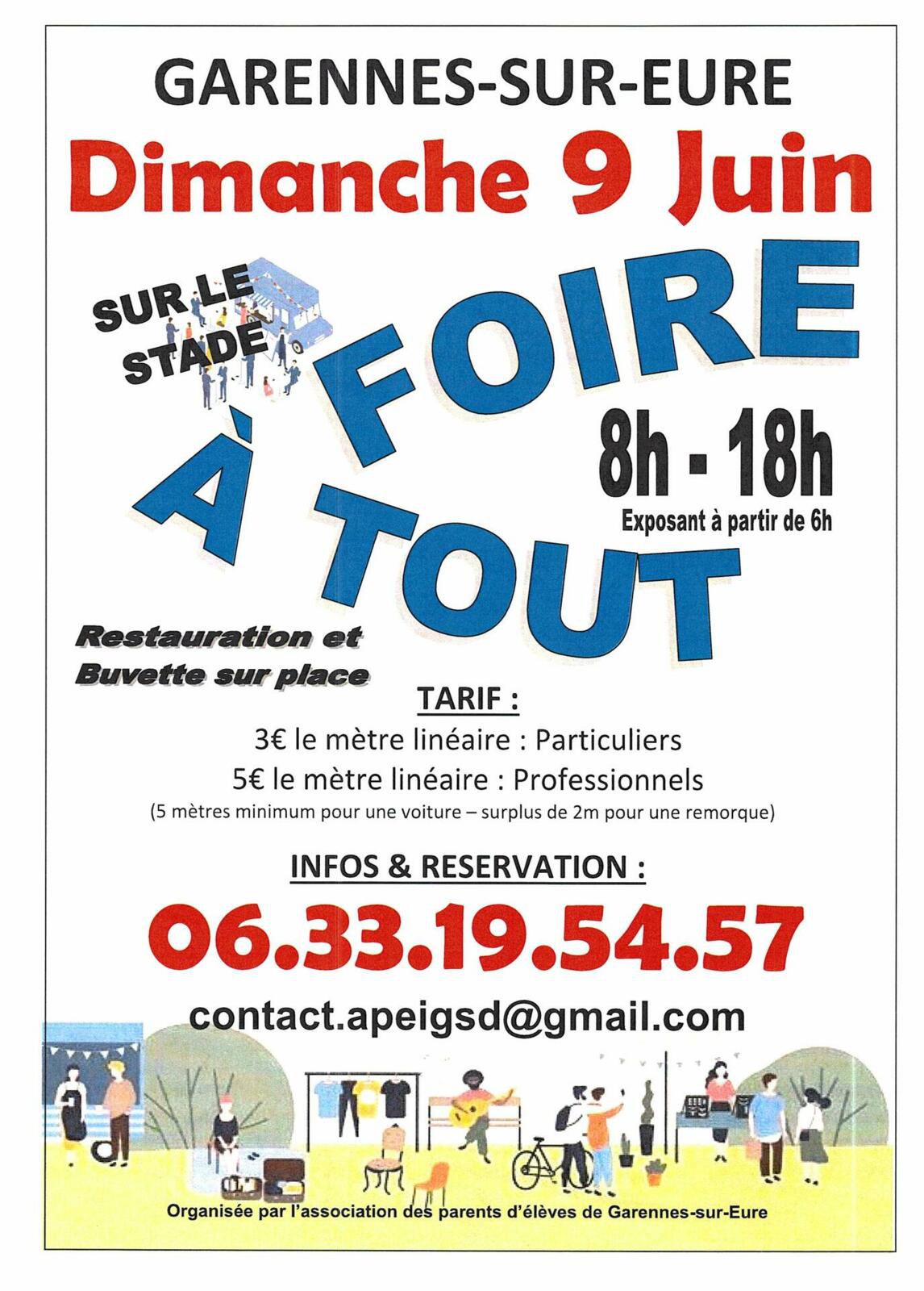 Foire à tout le 9 juin 2024, à GARENNES SUR EURE